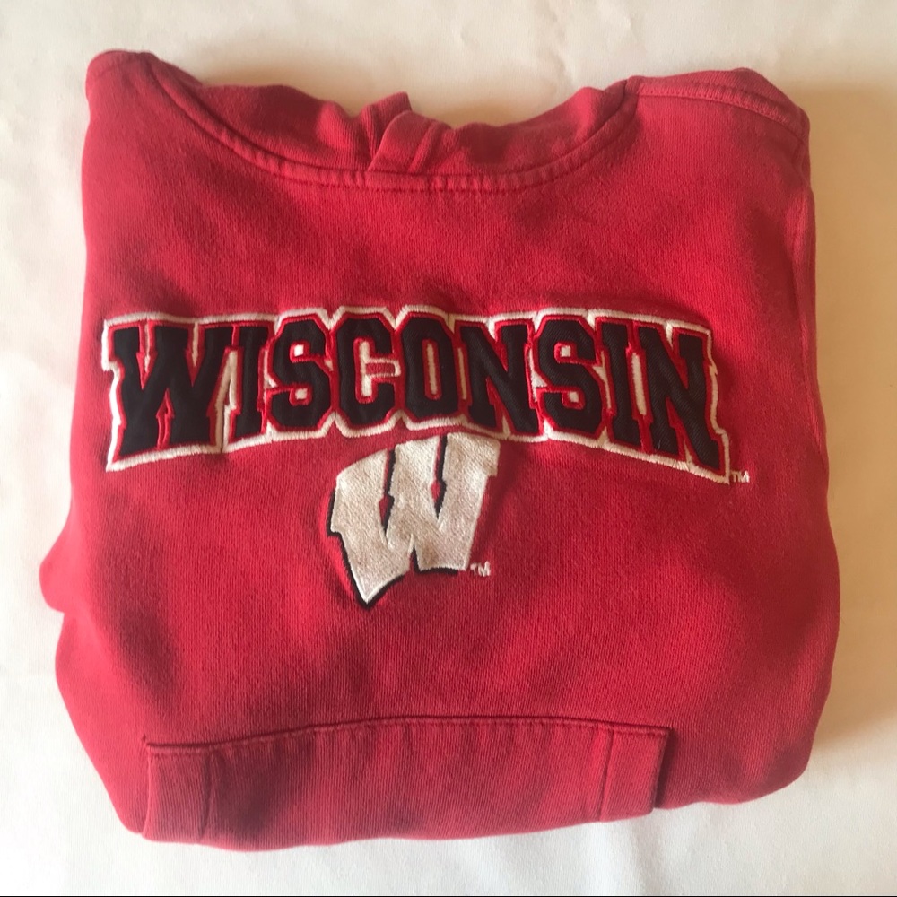 Wisconsin Red Hooded Sweatshirt